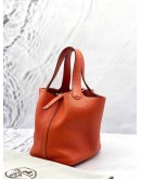 (LIKE NEW) 2017 HERMES PICOTIN 18 IN GOLD 37 CLEMENCE LEATHER