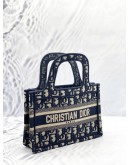 (LIKE NEW) CHRISTIAN DIOR MINI DIOR BOOK TOTE BAG IN BLUE DIOR OBLIQUE EMBROIDERY 