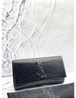 YSL SAINT LAURENT BELLE DE JOUR CLUTCH IN BLACK PATENT LEATHER