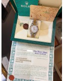 (UNUSED) 2004 ROLEX DATEJUST 36 HALF 18K 750 YELLOW GOLD JUBILEE REF 16233 WHITE ROMAN NUMERALS DIAL 36MM AUTOMATIC WATCH -FULL SET-