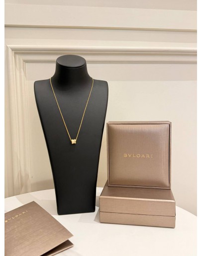 (UNUSED) 2022 BVLGARI B.ZERO1 NECKLACE IN 18K 750 ROSE GOLD WITH PAVE DIAMONDS -FULL SET-