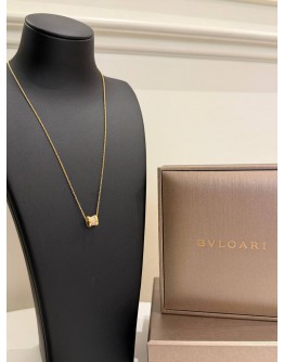 (UNUSED) 2022 BVLGARI B.ZERO1 NECKLACE IN 18K 750 ROSE GOLD WITH PAVE DIAMONDS -FULL SET-
