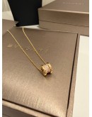 (UNUSED) 2022 BVLGARI B.ZERO1 NECKLACE IN 18K 750 ROSE GOLD WITH PAVE DIAMONDS -FULL SET-