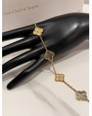 (LIKE NEW) 2021 VCA VAN CLEEF & ARPELS VINTAGE ALHAMBRA 5 MOTIFS BRACELET IN 18K 750 ROSE GOLD WITH DIAMONDS & MOTHER OF PEARL