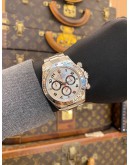 (LIKE NEW) ROLEX DAYTONA COSMOGRAPH 18K 750 WHITE GOLD REF 116509 SILVER RACING DIAL 40MM AUTOMATIC WATCH (2026 SERVICE) -FULL SET-