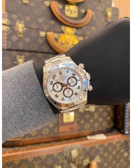 (LIKE NEW) ROLEX DAYTONA COSMOGRAPH 18K 750 WHITE GOLD REF 116509 SILVER RACING DIAL 40MM AUTOMATIC WATCH (2026 SERVICE) -FULL SET-