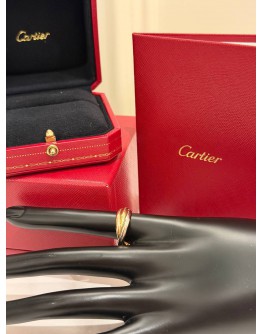 (UNUSED) 2024 CARTIER TRINITY RING SIZE 52 IN 18K 750 YELLOW GOLD WITH 18K 750 ROSE GOLD & 18K 750 WHITE GOLD -FULL SET-