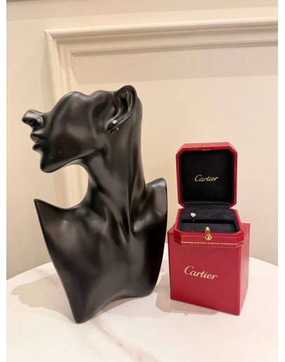 (UNUSED) 2018 CARTIER STUD EARRINGS IN 18K 750 WHITE GOLD WITH DIAMOND -FULL SET-