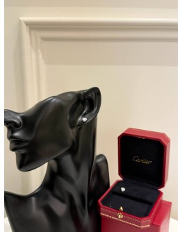 (UNUSED) 2018 CARTIER STUD EARRINGS IN 18K 750 WHITE GOLD WITH DIAMOND -FULL SET-