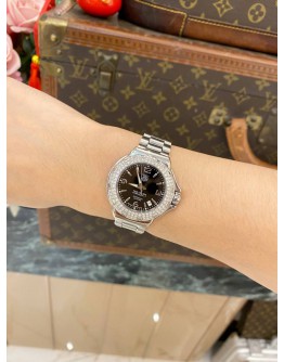 2014 TAG HEUER FORMULA 1 LADY DIAMOND REF WAC1214 BLACK DIAL 35MM QUARTZ WATCH -FULL SET-