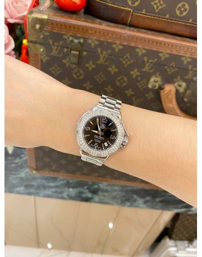 2014 TAG HEUER FORMULA 1 LADY DIAMOND REF WAC1214 BLACK DIAL 35MM QUARTZ WATCH -FULL SET-