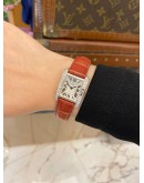 2020 CARTIER TANK ANGLAISE DIAMOND 18K 750 WHITE GOLD REF WT100015 WHITE ROMAN NUMERALS DIAL 22.7MM X 30.2MM QUARTZ WATCH -FULL SET-