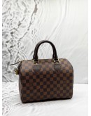 LOUIS VUITTON SPEEDY 25 BAG IN BROWN DAMIER EBENE CANVAS