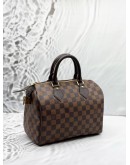 LOUIS VUITTON SPEEDY 25 BAG IN BROWN DAMIER EBENE CANVAS