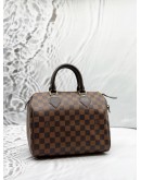 LOUIS VUITTON SPEEDY 25 BAG IN BROWN DAMIER EBENE CANVAS
