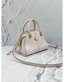 TOD’S SELLA MINI TOP HANDLE BAG IN LIGHT PINK LEATHER 
