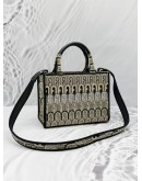 FURLA OPPORTUNITY MINI TOTE BAG IN BLACK COLORWAY JACQUARD WITH LEATHER 