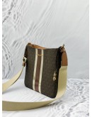MICHAEL KORS JET SET TRAVEL CROSSBODY BAG IN BROWN SIGNATURE CANVAS WITH LIGHT BROWN LEATHER 