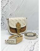 COACH BEAT SADDLE BAG IN OFF WHITE COLORWAY CANVAS WITH LEATHER 