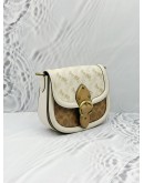 COACH BEAT SADDLE BAG IN OFF WHITE COLORWAY CANVAS WITH LEATHER 