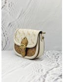 COACH BEAT SADDLE BAG IN OFF WHITE COLORWAY CANVAS WITH LEATHER 