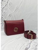 MARC JACOBS SIGNET FLAP CROSSBODY BAG IN BURGUNDY LEATHER