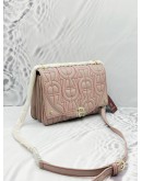 (UNUSED) AIGNER DIADORA SHOULDER AND CROSSBODY BAG IN DUSTY PINK LEATHER 
