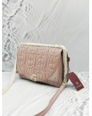 (UNUSED) AIGNER DIADORA SHOULDER AND CROSSBODY BAG IN DUSTY PINK LEATHER 