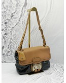 BALLY SHOULDER BAG IN BROWN WITH BLACK LEATHER 