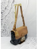 BALLY SHOULDER BAG IN BROWN WITH BLACK LEATHER 