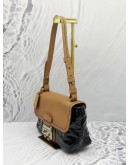 BALLY SHOULDER BAG IN BROWN WITH BLACK LEATHER 