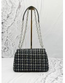 KATE SPADE CARLYLE SHOULDER BAG IN DARK BLUE COLORWAY TWEED WITH LEATHER 