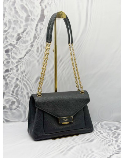 (LIKE NEW) KATE SPADE GRAMERCY SHOULDER BAG IN BLACK LEATHER -FULL SET-
