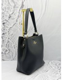 COACH MOLLIE BUCKET SHOULDER BAG IN BLACK LEATHER 