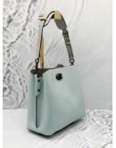 (LIKE NEW) COACH WILLOW BUCKET SHOULDER BAG IN LIGHT BLUE LEATHER 