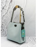 (LIKE NEW) COACH WILLOW BUCKET SHOULDER BAG IN LIGHT BLUE LEATHER 