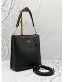 COACH MOLLIE BUCKET SHOULDER BAG IN BLACK LEATHER 