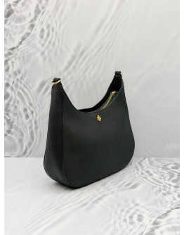 TORY BURCH EMERSON SHOULDER AND CROSSBODY BAG IN BLACK LEATHER 