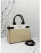 KATE SPADE STACI TOP HANDLE BAG IN BEIGE WITH WHITE LEATHER 