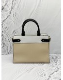 KATE SPADE STACI TOP HANDLE BAG IN BEIGE WITH WHITE LEATHER 