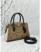 (LIKE NEW) COACH DARCIE CARRYALL BAG IN BROWN COLORWAY CC SIGNATURE CANVAS WITH LEATHER 
