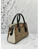 (LIKE NEW) COACH DARCIE CARRYALL BAG IN BROWN COLORWAY CC SIGNATURE CANVAS WITH LEATHER 