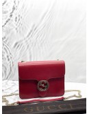 (LIKE NEW) GUCCI INTERLOCKING G SMALL CROSSBODY BAG IN RED LEATHER