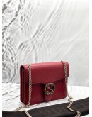 (LIKE NEW) GUCCI INTERLOCKING G SMALL CROSSBODY BAG IN RED LEATHER