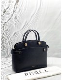 FURLA AGATA MEDIUM TOTE BAG IN BLACK LEATHER 