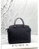 FURLA AGATA MEDIUM TOTE BAG IN BLACK LEATHER 