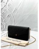 (RAYA PROMO) (LIKE NEW) MICROCHIP LOUIS VUITTON POCHETTE FELICIE IN BLACK MONOGRAM EMPREINTE LEATHER -FULL SET-