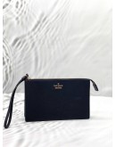 KATE SPADE CAMERON STREET ELIZA WRISTLET CLUTCH IN BLACK LEATHER