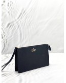 KATE SPADE CAMERON STREET ELIZA WRISTLET CLUTCH IN BLACK LEATHER