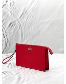 KATE SPADE CAMERON STREET ELIZA WRISTLET CLUTCH IN RED LEATHER 